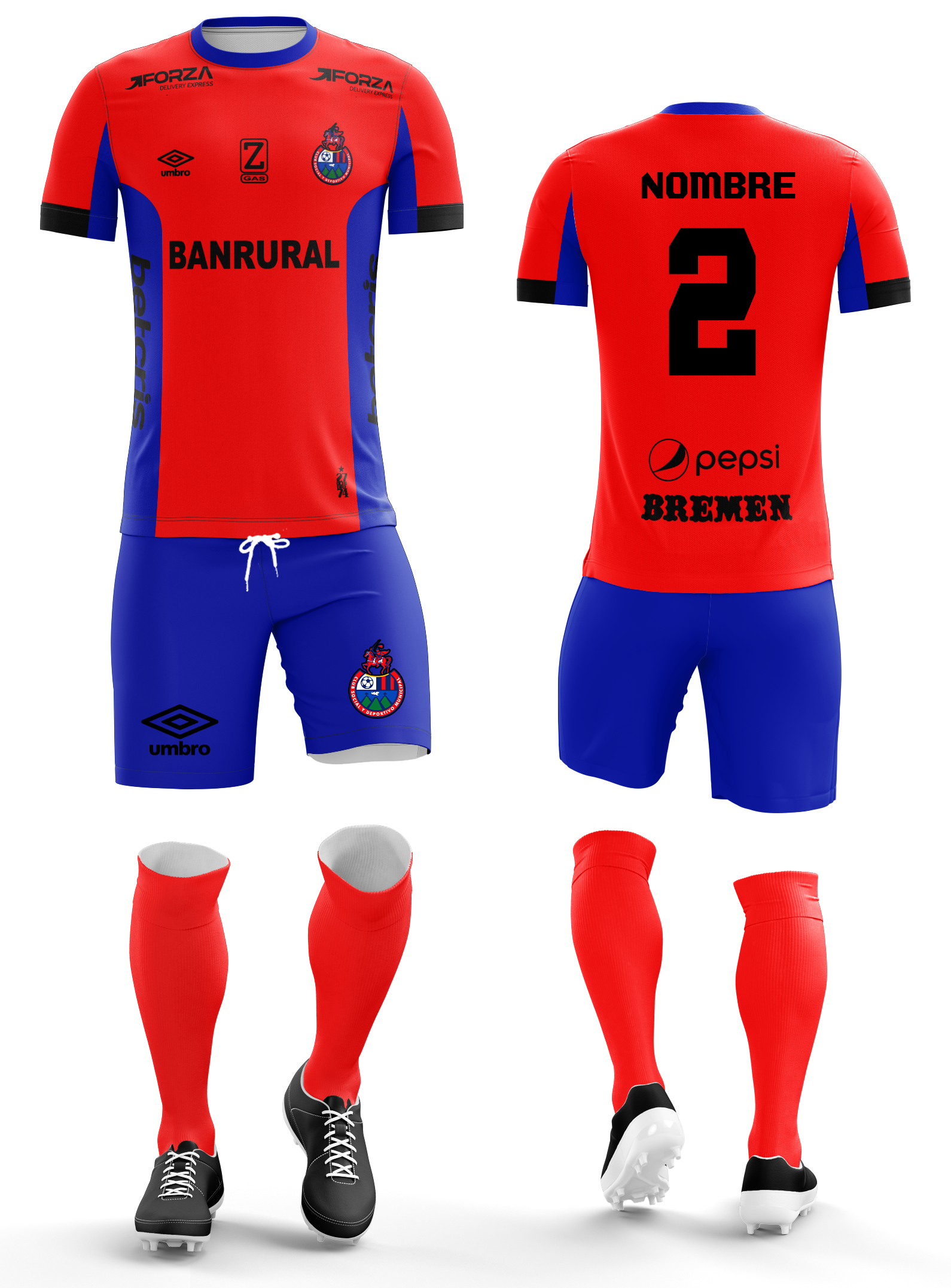 Uniforme de Futbol Municipal-Rojos 25/26